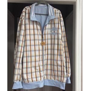 TIMBERLAND Reversible Light Blue & Plaid Zip Jacket - 3XL
